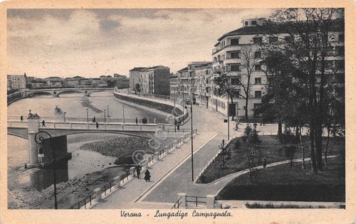 Cartolina Verona Lungadige Campagnola animata