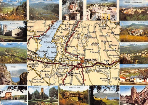 Cartolina Verona Mappa e località turistiche