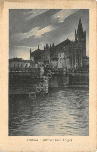 Cartolina Verona Motivo sull' Adige 1931