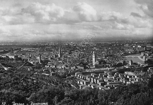 Cartolina Verona panorama 1956
