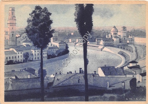 Cartolina Verona Panorama Illustrata
