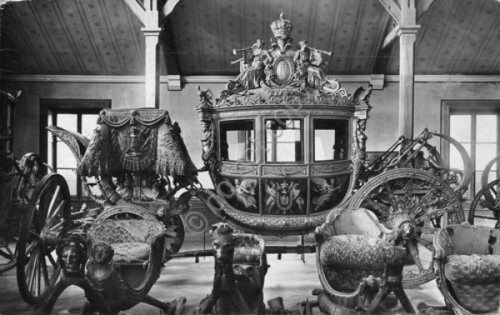 Cartolina Versailles Musee des voitures Calyptol Inhalant Laboratorio Bellon '56