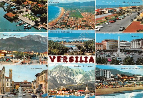 Cartolina Versilia 9 vedute Forte dei Marmi Marina di Massa …