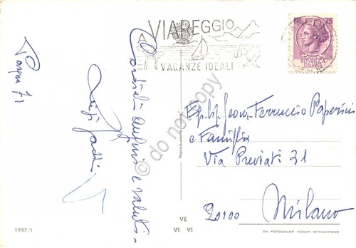 Cartolina Versilia Vedute timbro a targhetta Viareggio (Lucca)