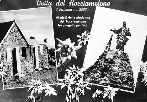 Cartolina Vetta del Rocciamelone Valsusa 2 vedute (Torino)