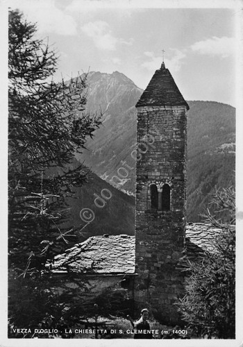 Cartolina Vezza D'Oglio Chiesa San Clemente 1953