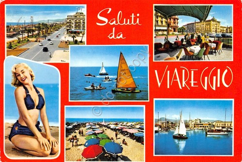 Cartolina Viareggio 6 vedute Pin up (Lucca)
