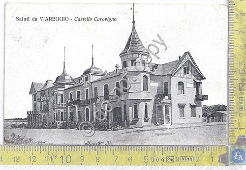 Cartolina Viareggio Castello Carovigno Saluti da
