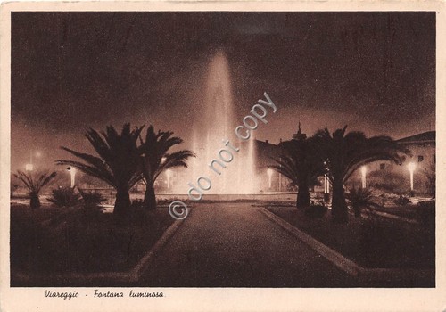 Cartolina Viareggio Fontana Luminosa anni '30 (Lucca)