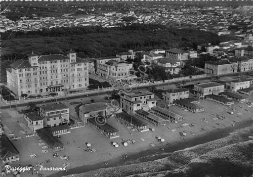 Cartolina Viareggio panorama aereo anni '50