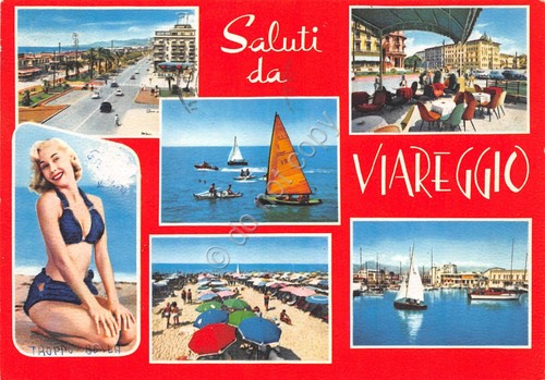 Cartolina Viareggio vedute Pin Up 1962 (Lucca)