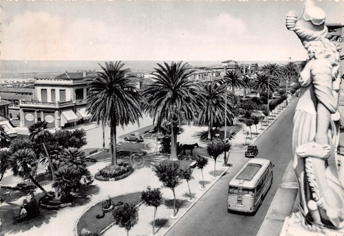 Cartolina Viareggio Viali Lungomare 1955