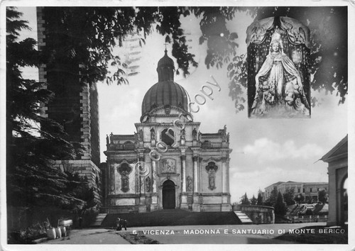 Cartolina Vicenza Madonna e Santuario di Monte Berico 1943