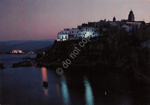 Cartolina Vieste Gargano panorama dal mare (Foggia)