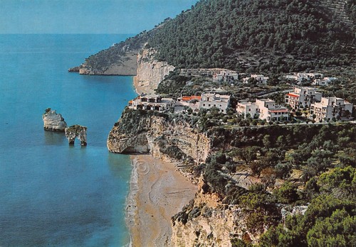 Cartolina Vieste Mattinata litorale Baia dei Mergoli anni '80