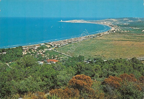 Cartolina Vieste Spiaggia lunga panorama generale anni '80