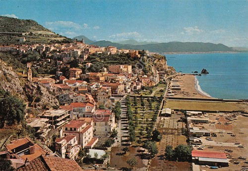 Cartolina Vietri sul mare panorama paese case spiaggia anni '70