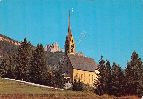 Cartolina Vigo di Fassa Chiesa S. Giovanni (Trento)