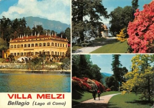 Cartolina Villa Melzi Bellagio vedute 1973 leggera grinza (Como)