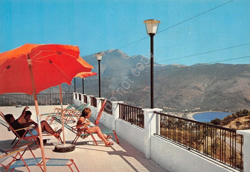 Cartolina Villammare Albergo Le Terrazze terrazza animata anni '70