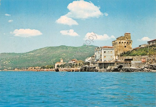 Cartolina Villammare Panorama dal mare e torre anni '70