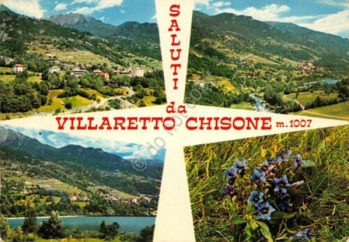 Cartolina Villaretto Chisone vedute 1972 (Torino)