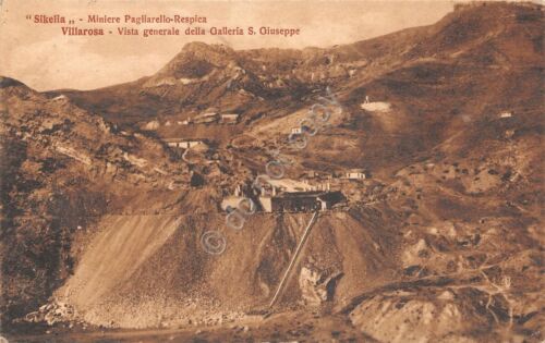 Cartolina Villarosa Sikella Miniere Pagliarello Respica Galleria S. Giuseppe '31