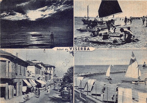 Cartolina Viserba - Vedutine - 1954 - VG (Rimini)