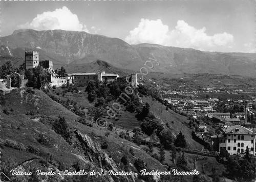 Cartolina Vittorio Veneto Castello di San Martino Residenza Vescovile 1955