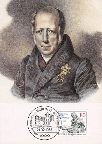Cartolina Wilheim vom Humboldt timbro filatelico 1985