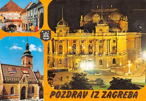 Cartolina Zagreb vedute varie anni '80