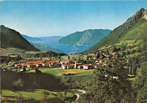 Cartolina Zone Panorama con Lago d' Iseo 1980 (Brescia)