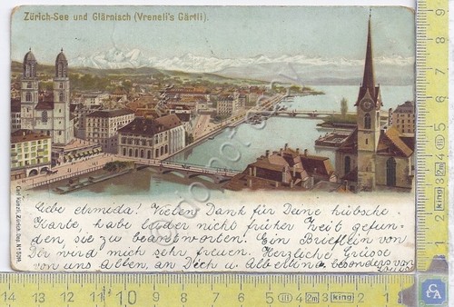 Cartolina Zurich -Glarnisch- Vg Suisse Congo - 1899