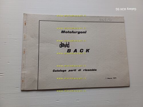 Casalini David 50 Back 1971 catalogo ricambi motocarro originale parts …