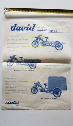 Casalini David motofurgoni motocarri anni 50 depliant originale brochure