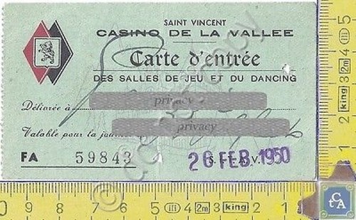 Casinò de La Vallee - Saint Vincent - Carta d'Ingresso …