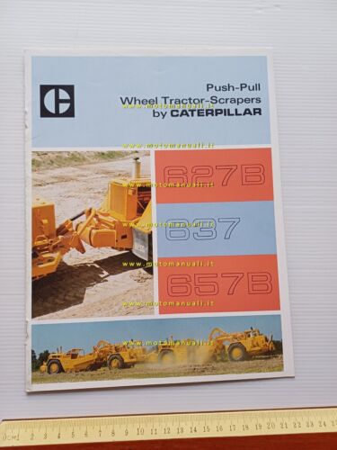 Caterpillar 627B 637 657B wheel tractor scrapers depliant anni 70 …