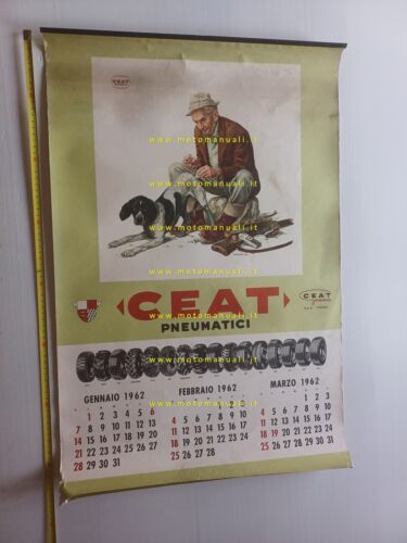 CEAT Pneumatici calendario 1962 italiano originale completo