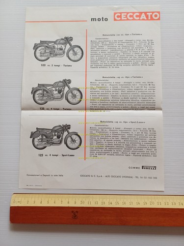 Ceccato 100 2t Turismo- 125 4t Turismo-Sport anni 50 depliant …