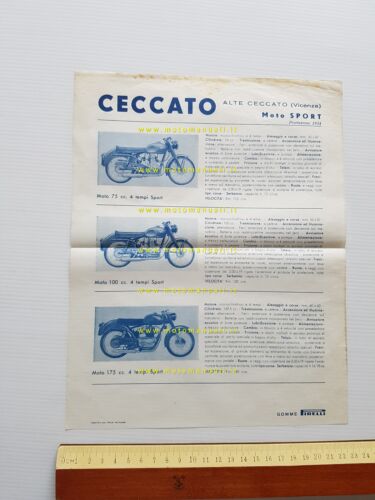 Ceccato 75 - 100 - 175 Sport monoalbero 1955 depliant …