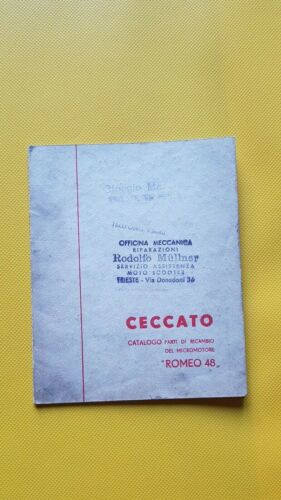 Ceccato Micromotore Romeo 48 1954 catalogo ricambi ORIGINALE parts catalogue
