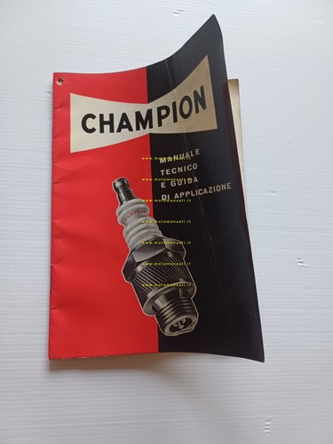 Champion guida applicazione candele moto auto 1956 manuale catalogo originale