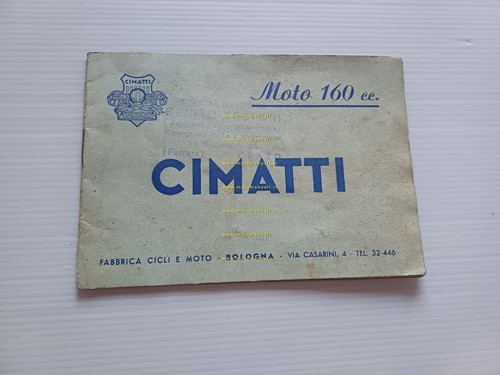 Cimatti 160 1953 circa manuale uso manutenzione italiano originale