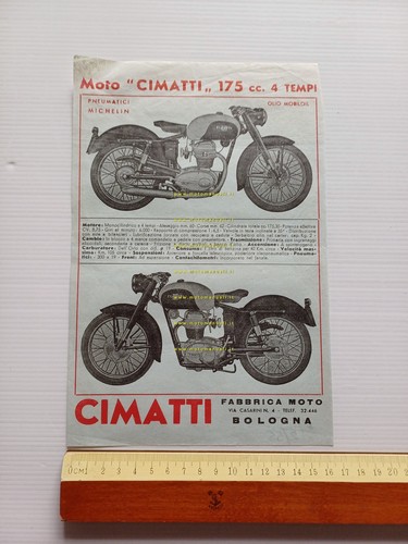 Cimatti 175 4T 1955 depliant ITALIANO originale