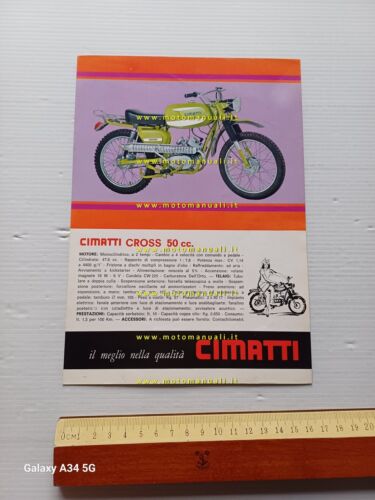 Cimatti 50 Cross depliant ciclomotore anni 70 originale italiano