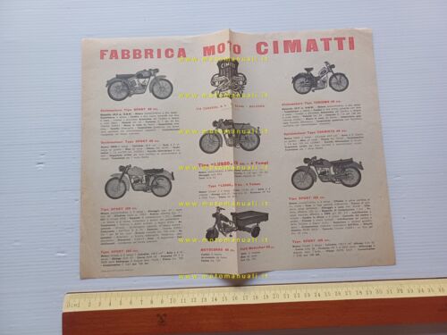 Cimatti produzione modelli 49-75-125-160 1955 circa depliant italiano originale