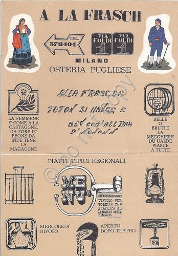 Collezionismo Cartaceo - Menu - A la Frasch - Milano …