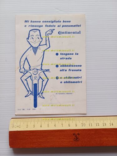 Continental modelli pneumatici moto - scooter 1960 depliant originale italiano