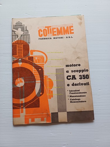 COTIEMME motori industriali CA 350 1973 manuale uso+catalogo ricambi originale