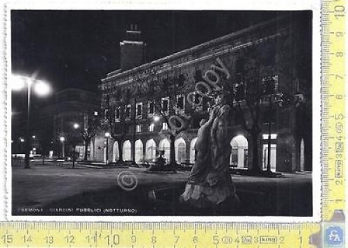 Cremona - Giardini Pubblici (notturno) - 1953 - Cartolina - …
